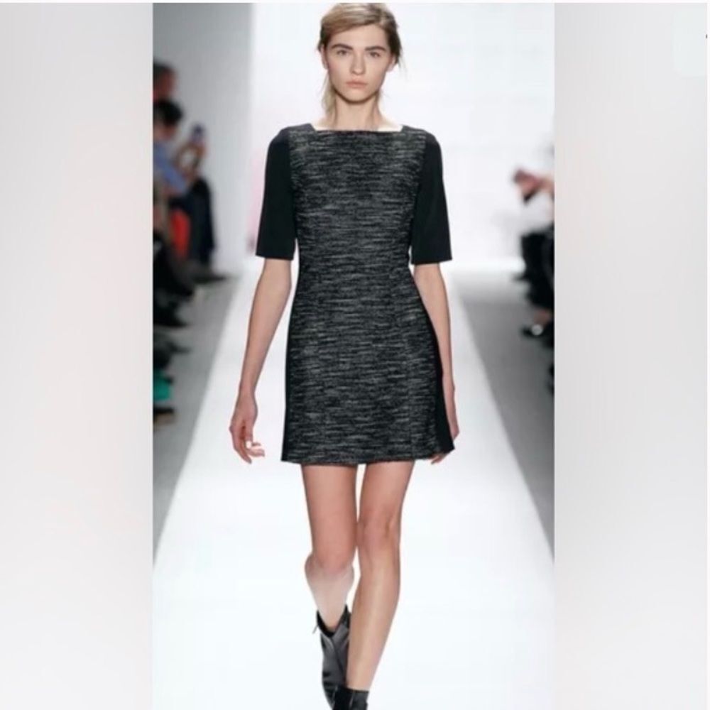 TIBI NEW YORK Maryann black and tweed dress Office Corpcore Size 2 Mini Sheath
